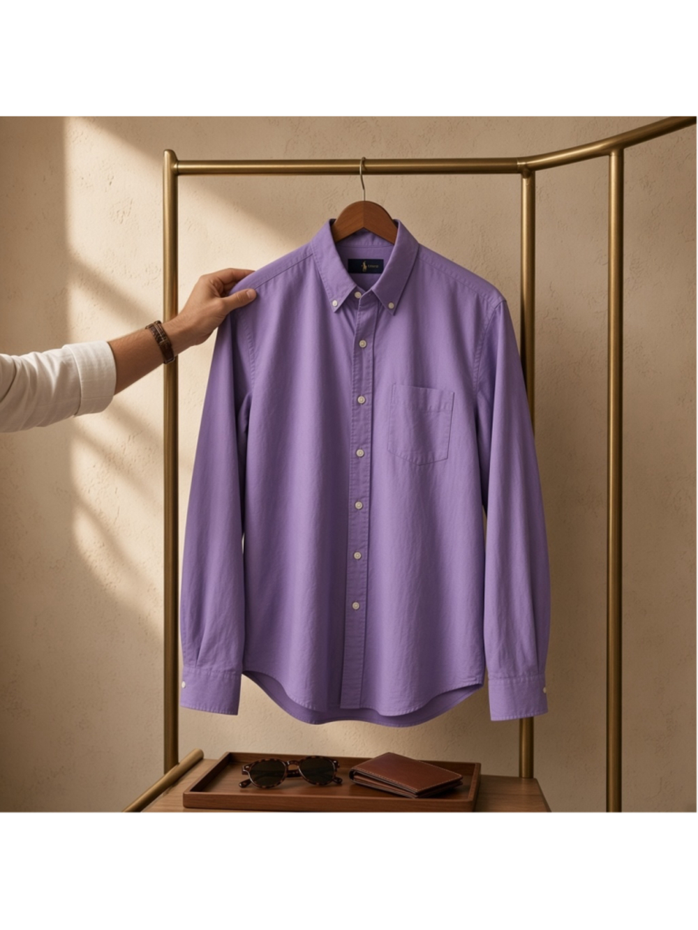 RALPH LAUREN Purple Button Down Shirt XL Polo Classic Designer Gorpcore Preppy